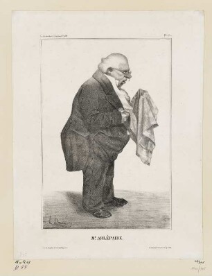 Mr. Arlépaire, Blatt 280 der Folge Célébrités de la Caricature, in: "La Caricature: revue morale, judiciaire, littéraire, artistique, fashionable et scénique" n° 136, Paris 1833