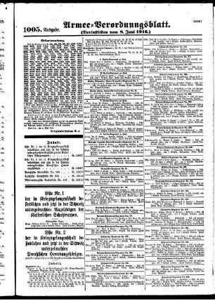 1005.Ausgabe. Donnerstag, 8. Juni 1916