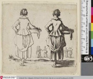 [Bäuerin von hinten gesehen; Deux figures de la même femme vue par les dos]