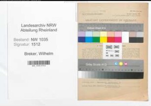 Entnazifizierung Wilhelm Breker , geb. 07.04.1897 (Lohnbuchhalter)