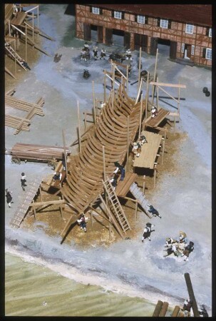 Diorama der kurfürstlichen Werft in Havelberg, Maßstab 1:50, Detailansicht