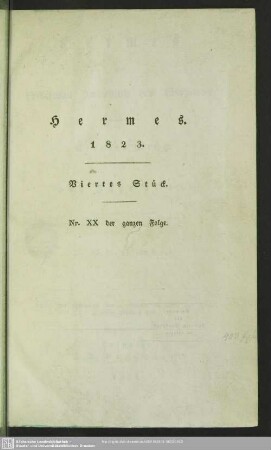 20.1823: Hermes oder kritisches Jahrbuch der Literatur