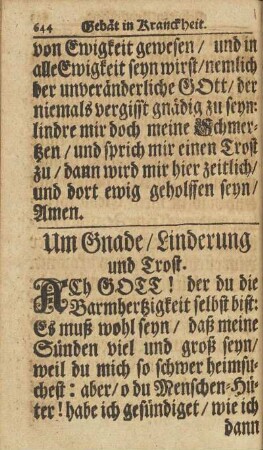 Um Gnade, Linderung und Trost.