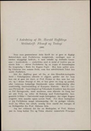 I Anledning af Hr. Harald Høffdings Stridsskrift: Filosofi og Teologi (1866)