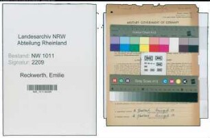 Entnazifizierung Emilie Reckwerth , geb. 25.10.1900 (Schneidermeisterin)