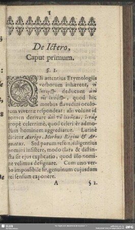 Caput primum. De Ictero