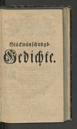 Glückwünschungs - Gedichte.