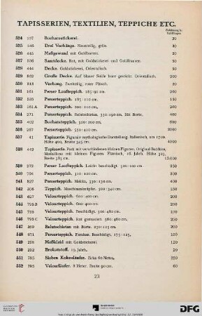 Tapisserien, Textilien, Teppiche (Nr. 524-555)