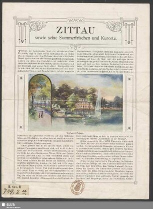 Zittau sowie seine Sommerfrischen und Kurorte