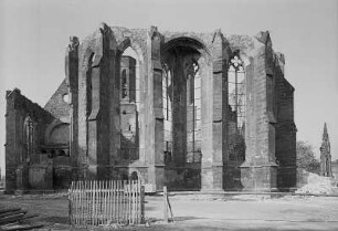 Dresden, Ruine der Sophienkirche, Ansicht von Osten mit Blick in die Bussmannkapelle