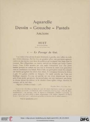 Aquarelle - Dessin - Gouache - Pastels anciens (No. 1 - 5)