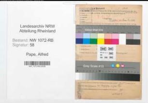 Entnazifizierung Alfred Pape , geb. 03.10.1903 (Angestellter)