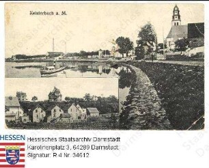 Kelsterbach, Panorama mit Main und Detailaufnahme
