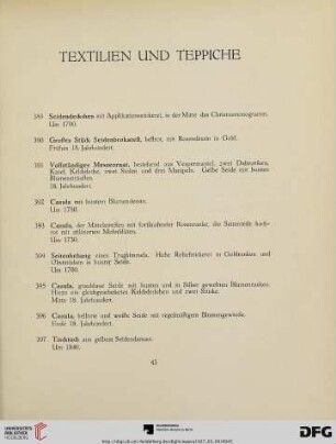 Textilien und Teppiche (Nr. 389-406)