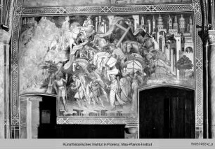 Ausmalung der Cappella della Croce : Kreuzlegende : Kreuzraub durch Chosrau