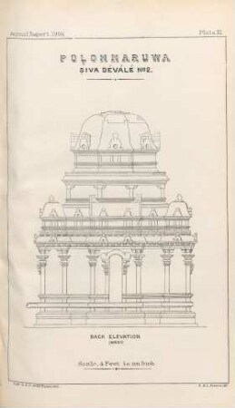 Plate XI. Polonnaruwa. Siva Déválé No 2. Back elevation