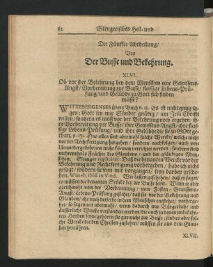 Die Fünffte Abtheilung/ Von Der Busse und Bekehrung.