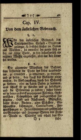 Cap. IV. Von dem äuserlichen Gebrauch.