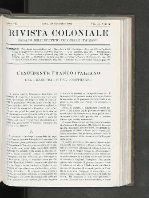 L'Incidente Franco-Italiano.