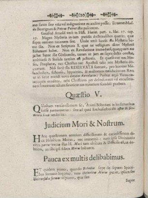 Judicium Mori & Nostrum.