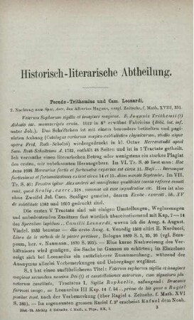 Pseudo - Tritheminus und Cam. Leonardi.