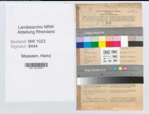 Entnazifizierung Heinz Maassen , geb. 27.11.1918 (Verw.Angest.)