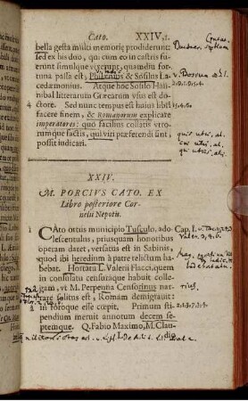 XXIV. M. Porcius Cato. Ex Libro posteriore Cornelii Nepotis