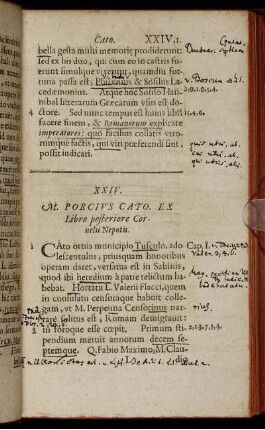 XXIV. M. Porcius Cato. Ex Libro posteriore Cornelii Nepotis