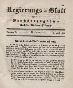Nr. 9 : 15. Juli 1843