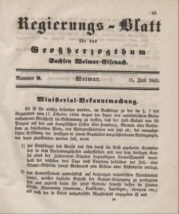 Nr. 9 : 15. Juli 1843