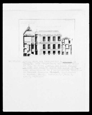 Schnitt durch das Corps de Logis des Hôtel Lambert (1. Bau) in Paris, 2 rue Saint-Louis-en-l'Ile