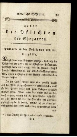 Ueber die Pflichten der Ehegatten