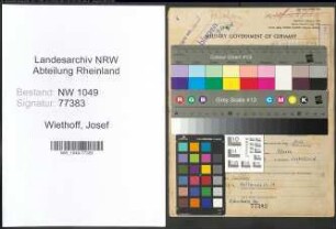 Entnazifizierung Josef Wiethoff , geb. 24.09.1909 (Spediteur)