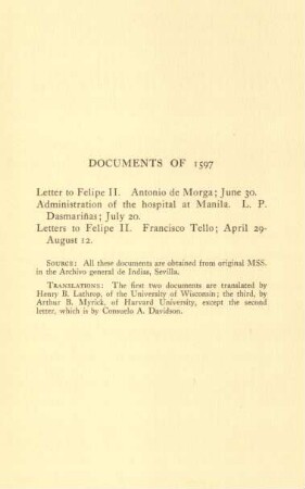 Documents of 1597