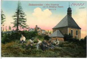 Krupka. Mückentürmchen und St. Wolfgangs - Kapelle