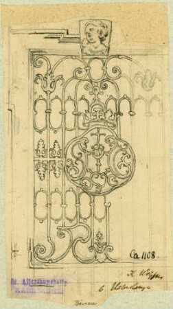 Birnau Schmiedeeisernes Fenstergitter mit Wappen