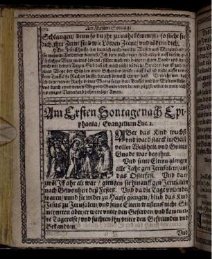 Am Ersten Sontage nach Epiphania/ Evangelium Luc. 2.