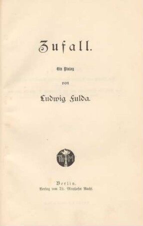 Zufall : ein Dialog