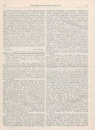 723-727 [Rezension] Natorp, Paul, Religion innerhalb der Grenzen der Humanität. Ein Kapitel zur Grundlegung der Sozialpädagogik. 2., durchges. u. um e. Nachwort verm. Aufl