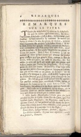 Remarques Sur Le Titre.