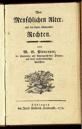 Vom Menschlichen Alter, und den davon abhangenden Rechten