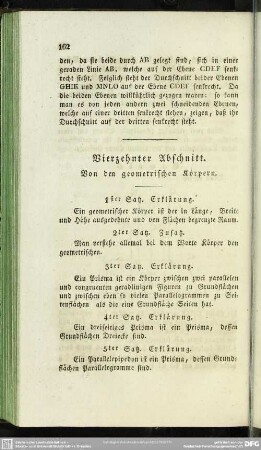 Vierzehnter Abschnitt. Von den geometrischen Körpern