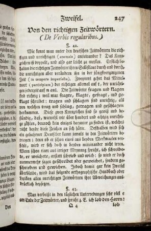Von den richtigen Zeitwörtern.