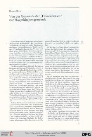 Von der Gemeinde der „Heinrichstadt“ zur Hauptkirchengemeinde