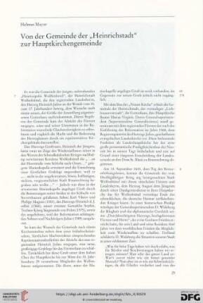 Von der Gemeinde der „Heinrichstadt“ zur Hauptkirchengemeinde