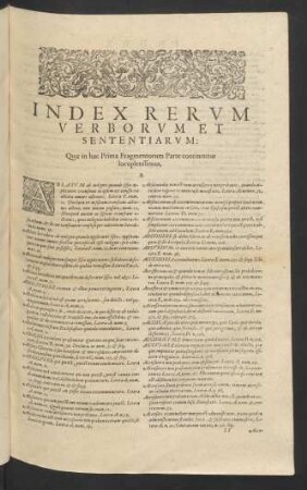 Index Rerum Verborum Et Sententiarum:
