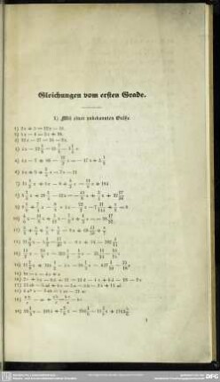 Gleichungen vom ersten Grade