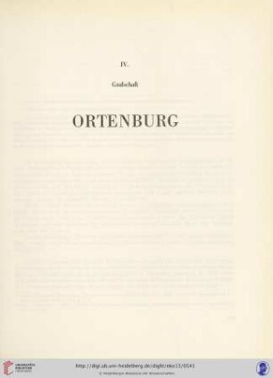 IV. Grafschaft Ortenburg