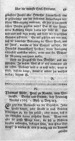IV. Vom Verdienste.