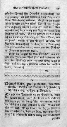 IV. Vom Verdienste.